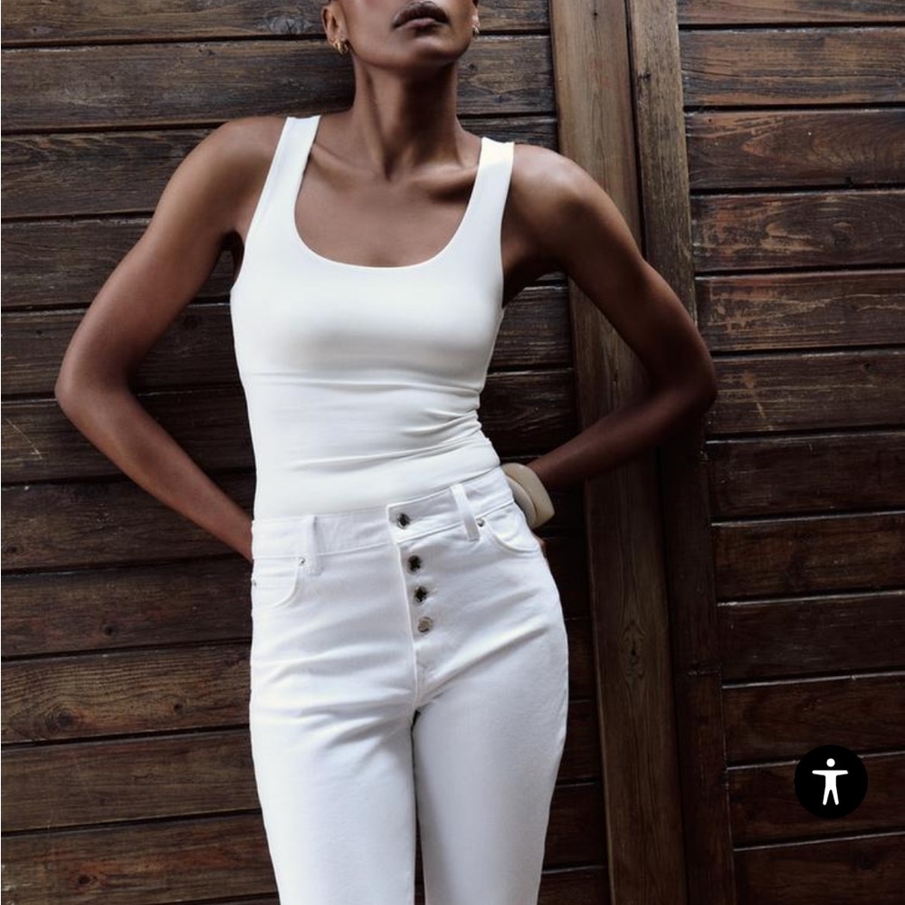 Zara Wide Strap Polyamide Top